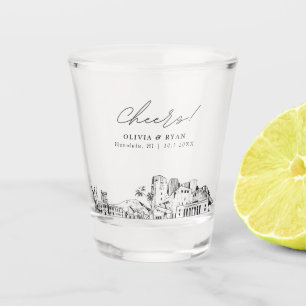Honolulu bruiloft gunst gepersonaliseerd gejuich shot glas