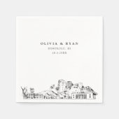 Honolulu bruiloft minimalistisch papier servet (Voorkant)