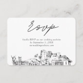 Honolulu Bruiloft Minimalistische Schets RSVP Informatiekaartje (Voorkant)