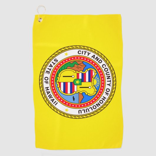 Honolulu City Flag Golf Towel Golfhanddoek (Voorkant)