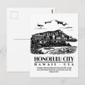 Honolulu City Hawaii USA Briefkaart (Voorkant / Achterkant)