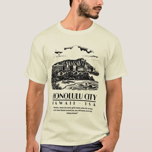 Honolulu City Hawaii USA T-shirt (Voorkant)