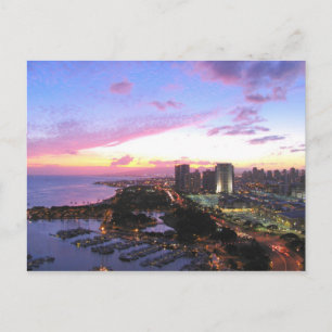 Honolulu cityscape Hawaii sunset Briefkaart