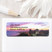 Honolulu cityscape Hawaii sunset Etiket (Insitu)