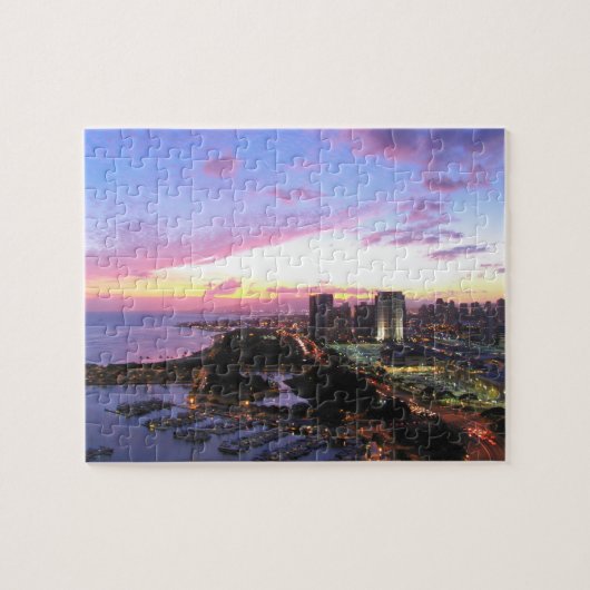 Honolulu cityscape Hawaii sunset Legpuzzel (Horizontaal)