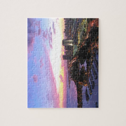 Honolulu cityscape Hawaii sunset Legpuzzel (Verticaal)