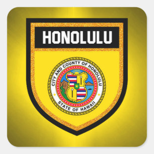 Honolulu Flag Vierkante Sticker