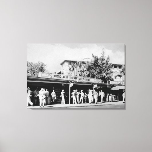 Honolulu, HA - Uitzicht van de Honolulu Canvas Afdruk (Voorkant)