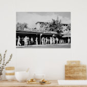 Honolulu, HA - Uitzicht van de Honolulu Poster (Keuken)