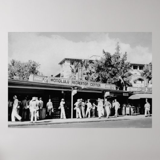 Honolulu, HA - Uitzicht van de Honolulu Poster (Voorkant)