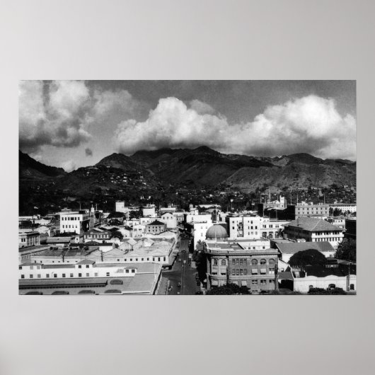 Honolulu, HA - Uitzicht van de stad van de Aloha-t Poster (Voorkant)