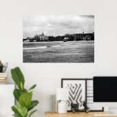 Honolulu, HA - Uitzicht van Moana & Royal Hawaiian Poster (Thuiskantoor)