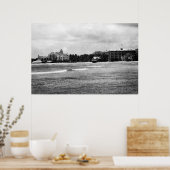 Honolulu, HA - Uitzicht van Moana & Royal Hawaiian Poster (Keuken)