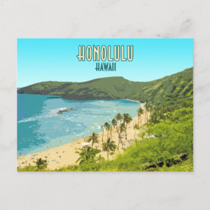 Honolulu Hanauma Bay Beach Hawaii Vintage Briefkaart
