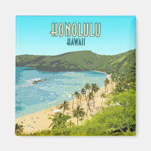 Honolulu Hanauma Bay Beach Hawaii Vintage Magneet