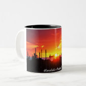 Honolulu Harbor Sunset Tweekleurige Koffiemok (Voorkant links)