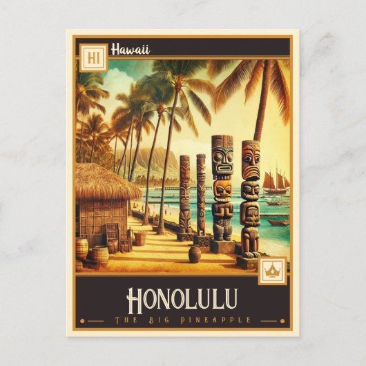 Honolulu, Hawaï |  Briefkaart (Voorkant)
