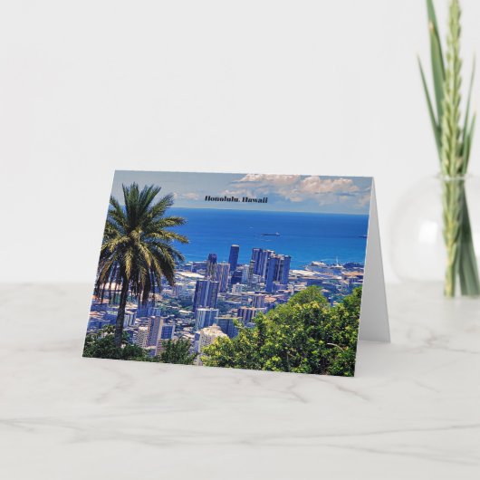 Honolulu, Hawaï pittoresk stadsbeeld Kaart (Voorkant)