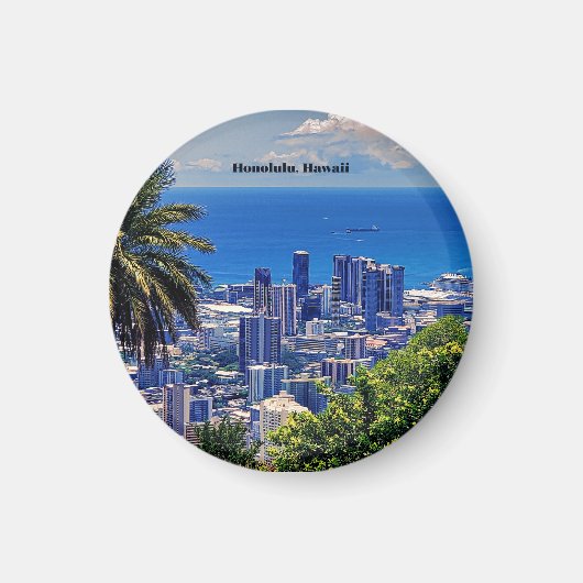 Honolulu, Hawaï pittoresk stadsbeeld Magneet (Voorkant)