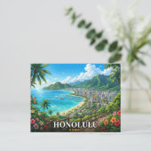 Honolulu Hawaï Reis Briefkaart (Staand voorkant)
