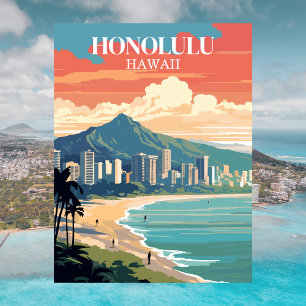 Honolulu, Hawaï: Reis Vintage Ansichtkaart Briefkaart