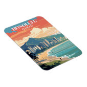 Honolulu, Hawaï: Reis Vintage Magneet (Rechterzijde)