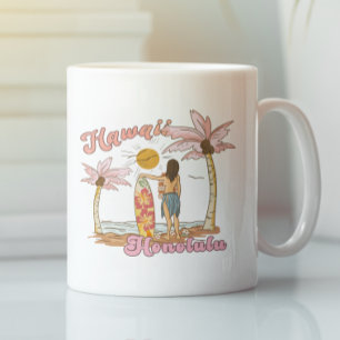 Honolulu Hawaï Retro Surf Tropisch Strand Koffiemok