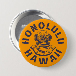 Honolulu, Hawaï Ronde Button 7,6 Cm