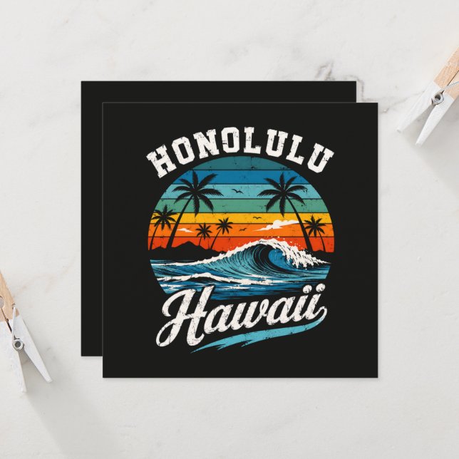 Honolulu Hawaï Surferszonsondergang (Voorkant / Achterkant in situ)
