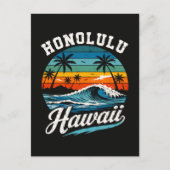 Honolulu Hawaï Surferszonsondergang Briefkaart (Voorkant)