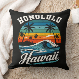 Honolulu Hawaï Surferszonsondergang Kussen