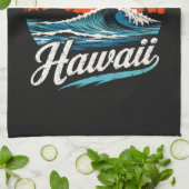 Honolulu Hawaï Surferszonsondergang Theedoek (Gevouwen)
