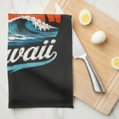 Honolulu Hawaï Surferszonsondergang Theedoek (Quarter Fold)