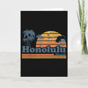 Honolulu Hawaï Vintage Strand Surfen 70s Retro Ha Kaart