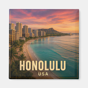 Honolulu Hawaï VS Waikiki Eiland Reizen 🌺 Magneet