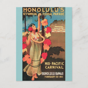 Honolulu, Hawaii 6e jaarlijkse Floral parade 1911 Briefkaart