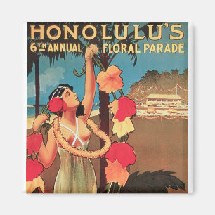 Honolulu, Hawaii 6e jaarlijkse Floral parade 1911 Magneet