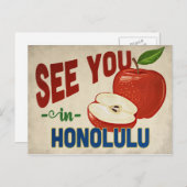 Honolulu Hawaii Apple - Vintage Travel Briefkaart (Voorkant / Achterkant)