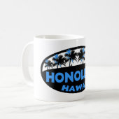 Honolulu Hawaii blauwe zwarte palmen Mok (Voorkant links)