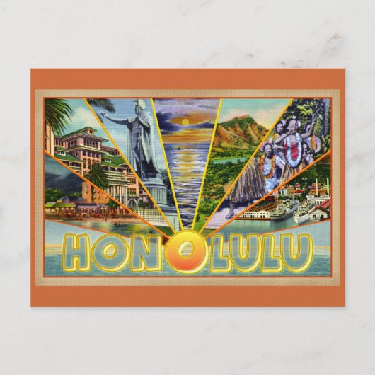 Honolulu Hawaii  briefkaart (Voorkant)