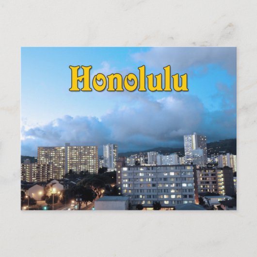 Honolulu Hawaii Briefkaart (Voorkant)