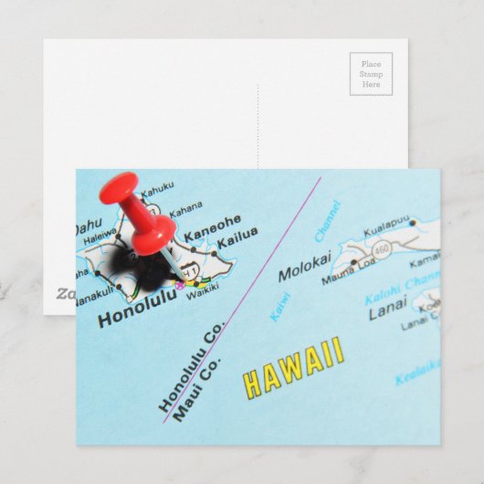 Honolulu, Hawaii Briefkaart (Voorkant / Achterkant)