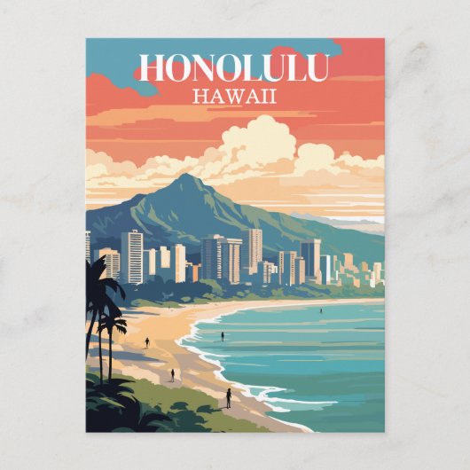 Honolulu, Hawaii:  Briefkaart reizen (Voorkant)