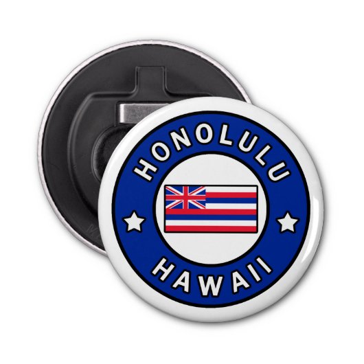 Honolulu Hawaii Button Flesopener (Voorkant)