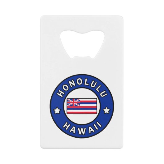 Honolulu Hawaii Creditkaart Flessenopener (Voorkant)