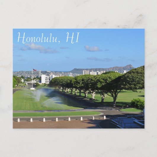 Honolulu Hawaii Diamond Head Punchbowl Crater Briefkaart (Voorkant)
