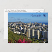 Honolulu Hawaii Diamond Head Uitzicht Punchbowl Briefkaart (Voorkant / Achterkant)