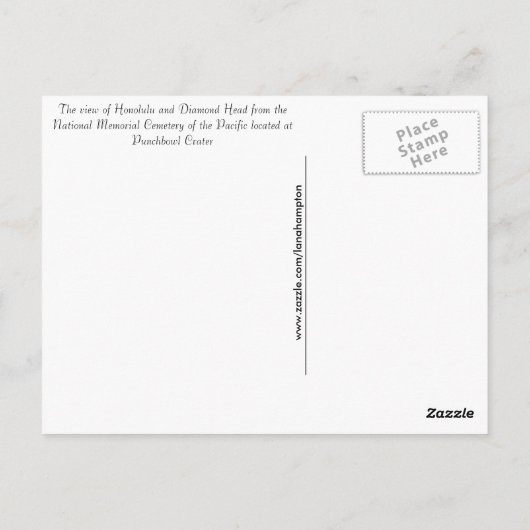 Honolulu Hawaii Diamond Head Uitzicht Punchbowl Briefkaart (Achterkant)