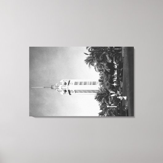 Honolulu, Hawaii - Foto van de Aloha-toren Canvas Afdruk (Voorkant)