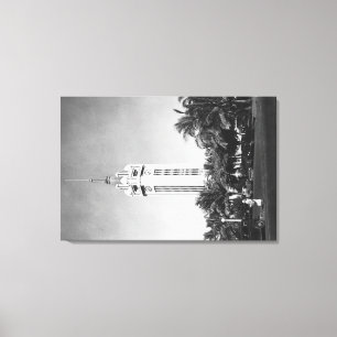 Honolulu, Hawaii - Foto van de Aloha-toren Canvas Afdruk